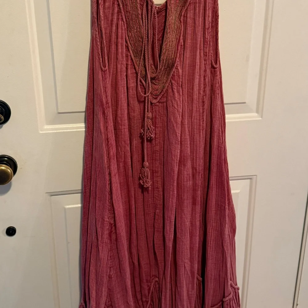 Free People Dusty Rose Gauze Maxi Dress